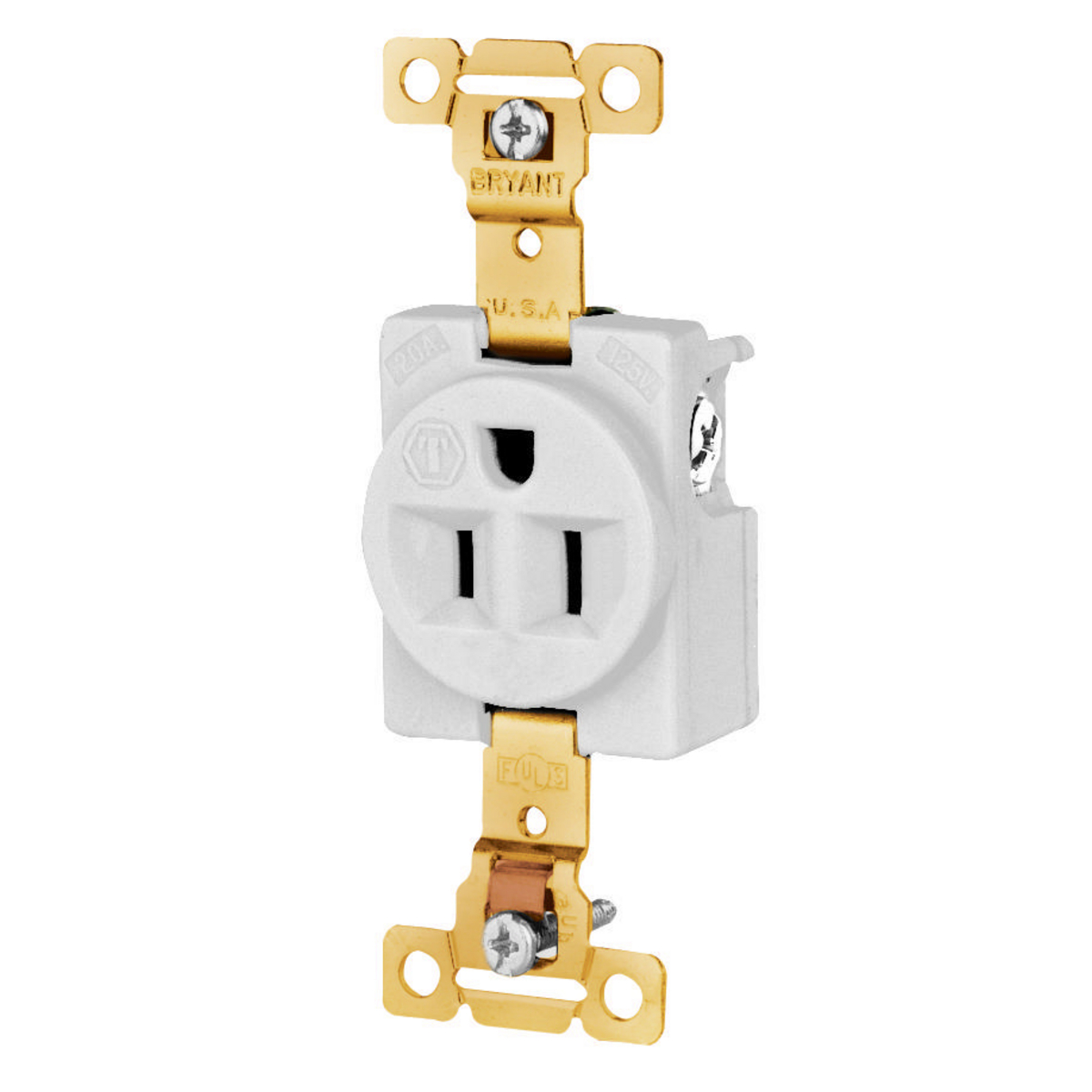 Details about   NEW HUBBELL 5261 BROWN SINGLE RECEPTACLE 15 AMP 125V 