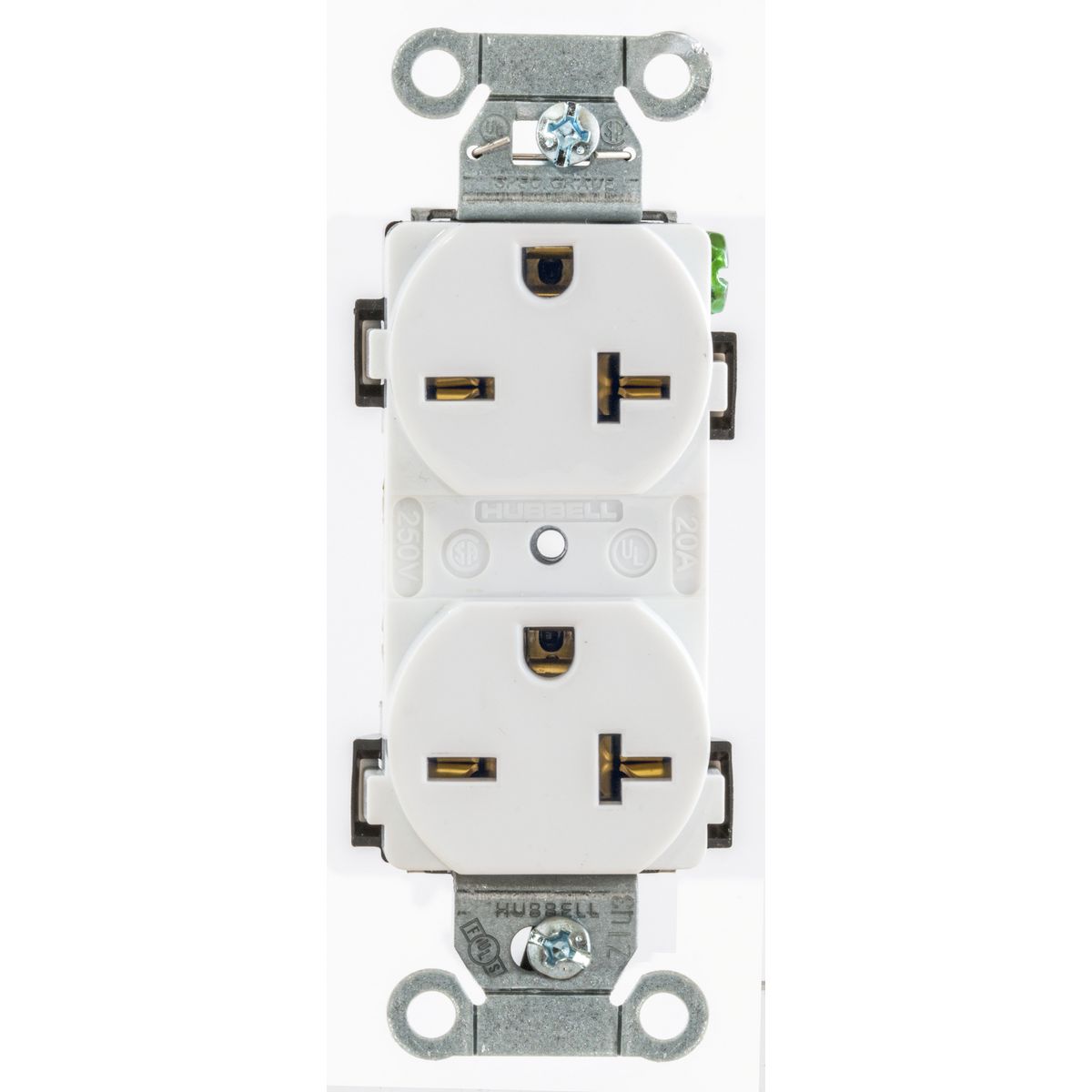 Details about   Hubbell Duplex Receptacle 3-Wire Grounding 20 AMP 5462 Black 