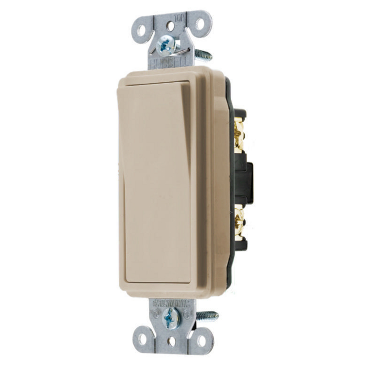 Hubbell Single Pole Almond Decorator Rocker Light Switch 20A 120//277V DS120AL