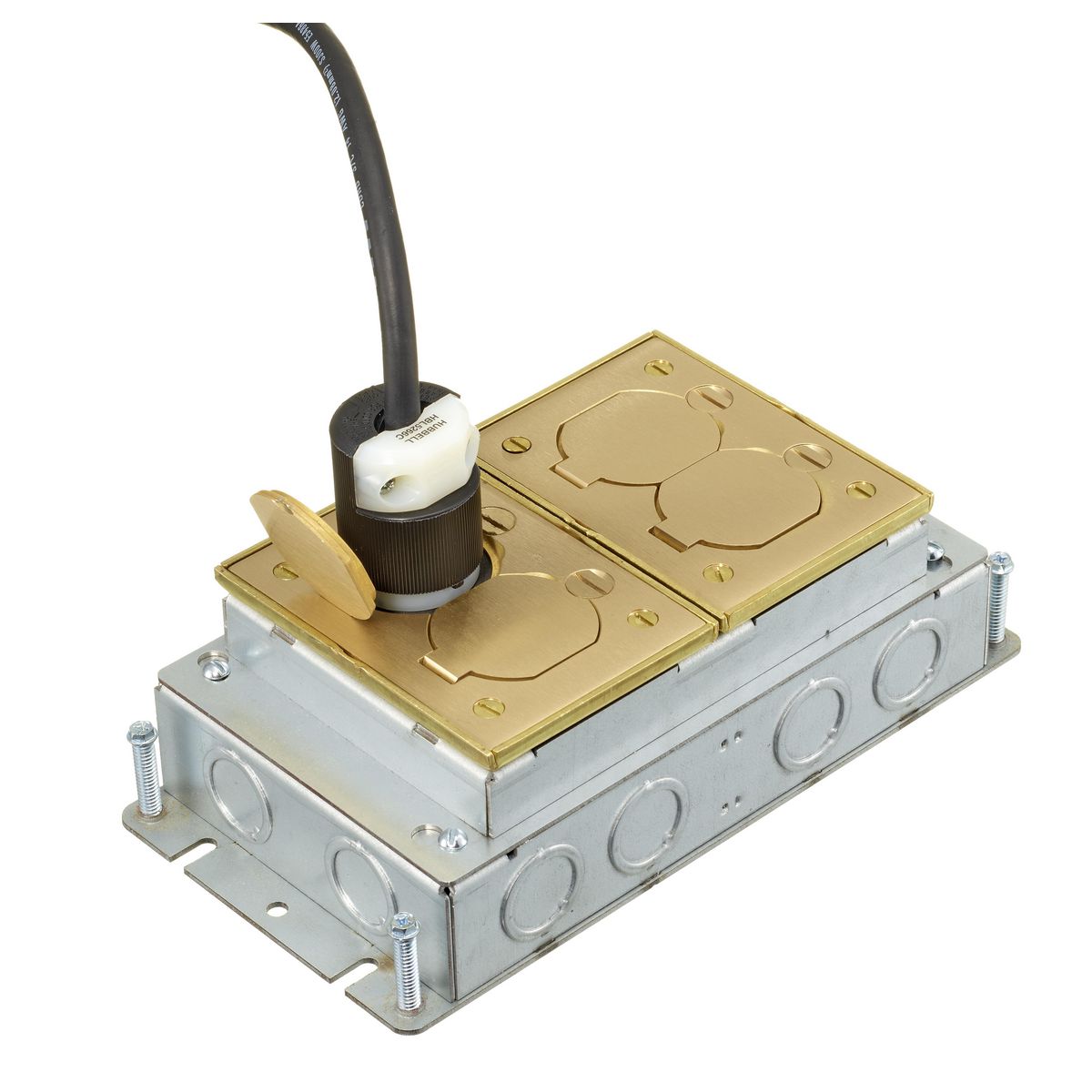 Flush 2 Gang Concrete Floorbox With Rectangular Er 3 75 Minimum Depth Of Pour Fb2422 Wiring Device Kellems