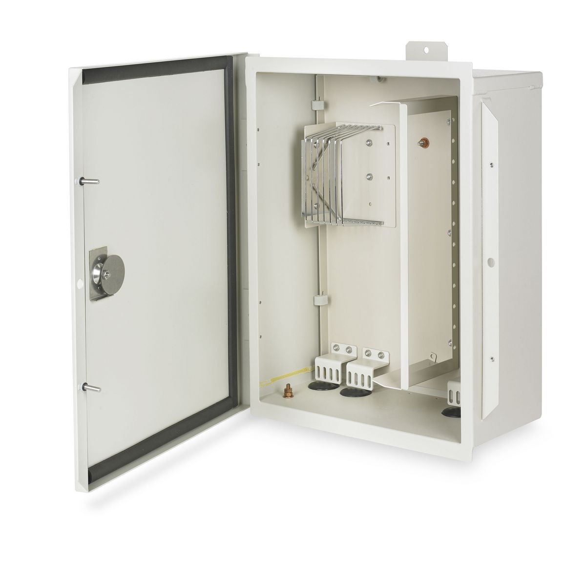 Fiber Wallmount Cabinet, Hinged, NEMA 4X, 12 FSP Panel Openings, 6 ...