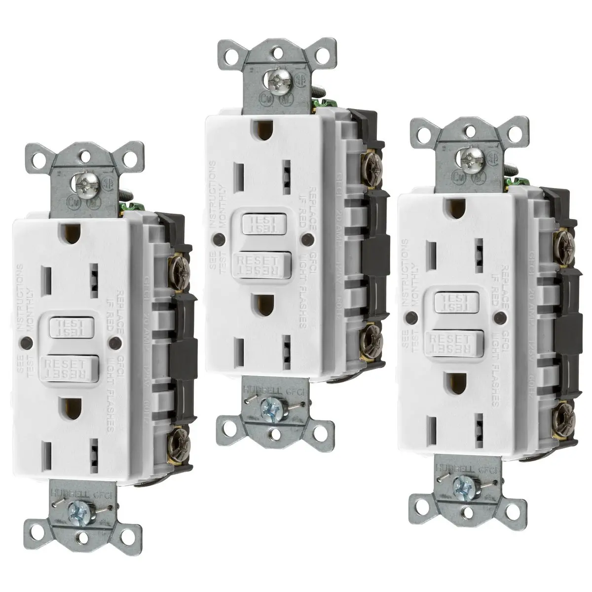 Buy Hubbell Wiring Systems GF20ILA Power Protection Products, Receptacles,  GFCI, Commercial/Industrial Grade, 20 Amp, 125V, 2-Pole 3-Wire Grounding,  5-20R, LED Indicator, Ivory Online at desertcartKUWAIT