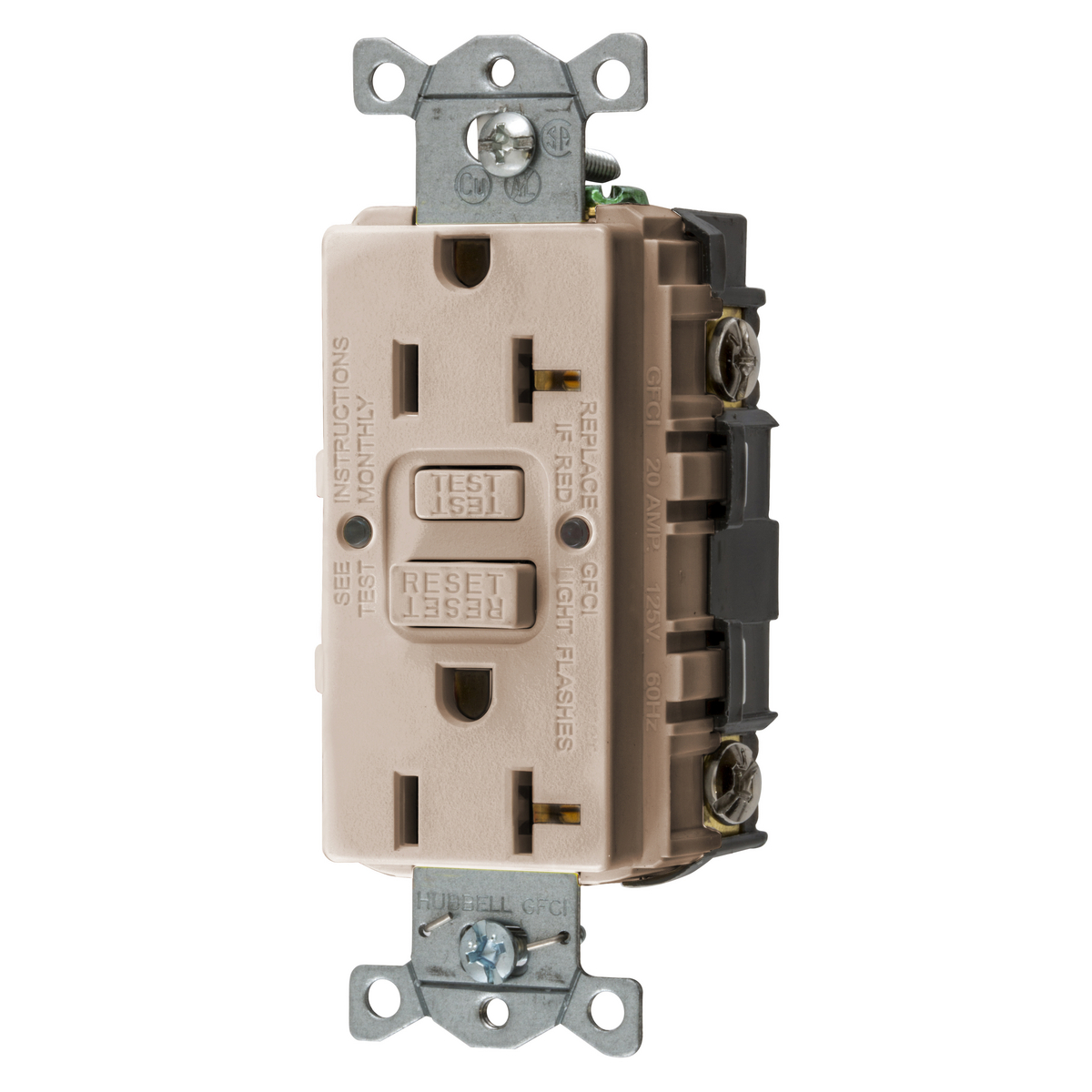 Power Protection Devices, Receptacle, Self Test, GFCI, 20A 125V, 2-Pole ...