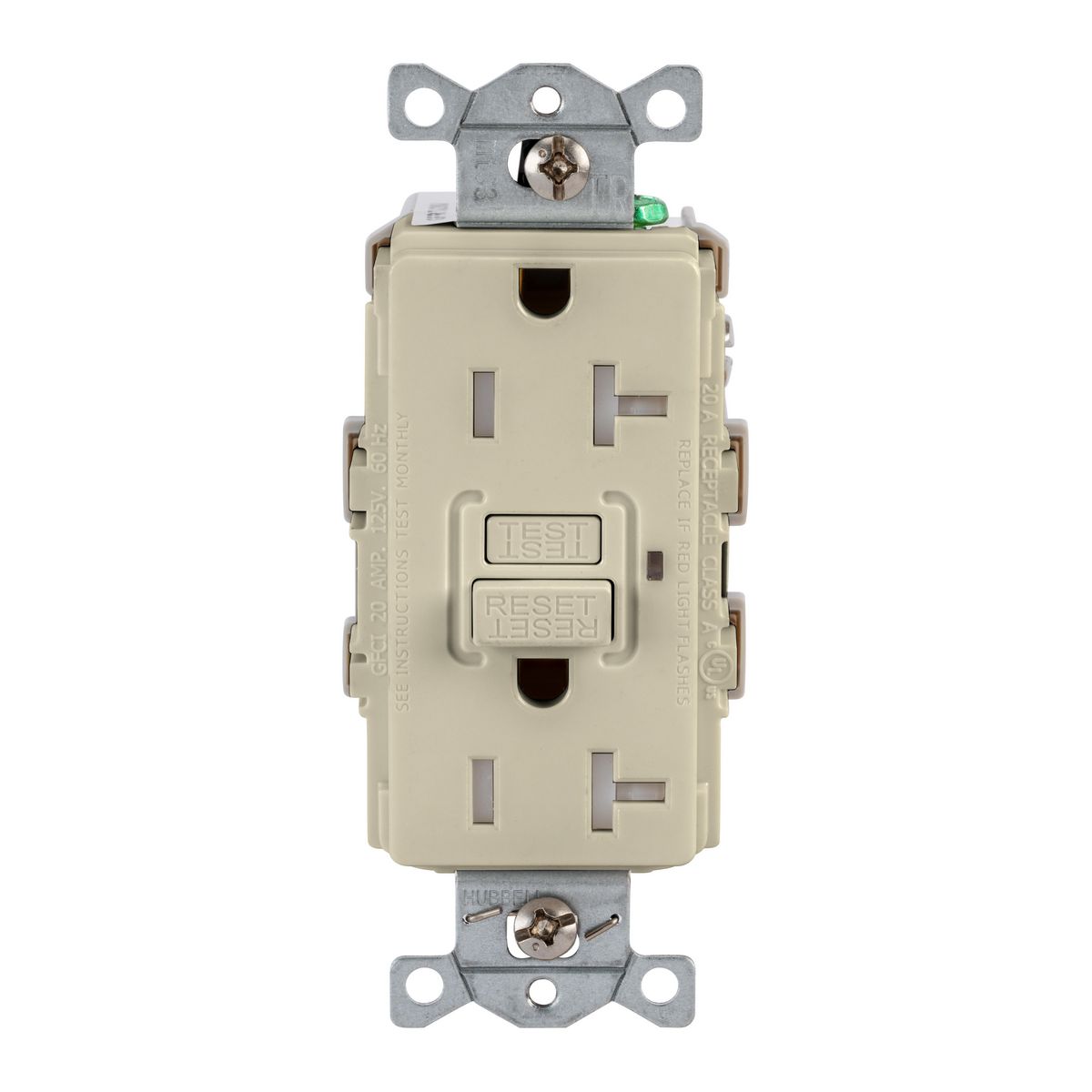 Heavy Duty Commercial Tamper Resistant Autoguard® Self Test Gfci Receptacle 20a Ivory 4559