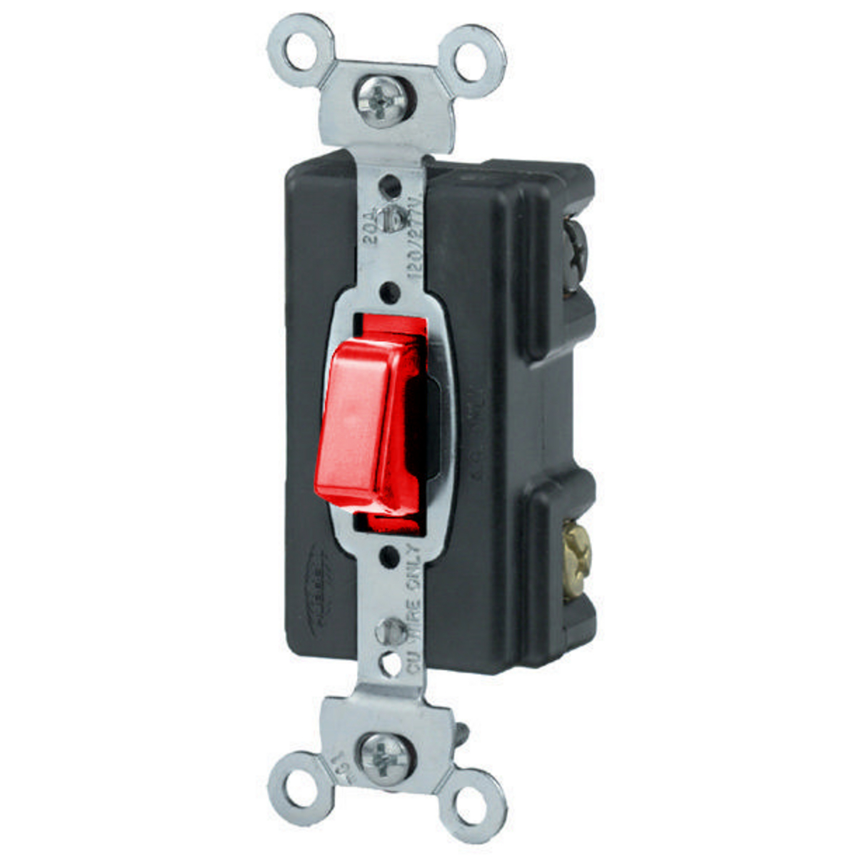 Product image for Hubbell HBL1297 20 Amp 120 VAC 1-Pole Red Toggle Switch