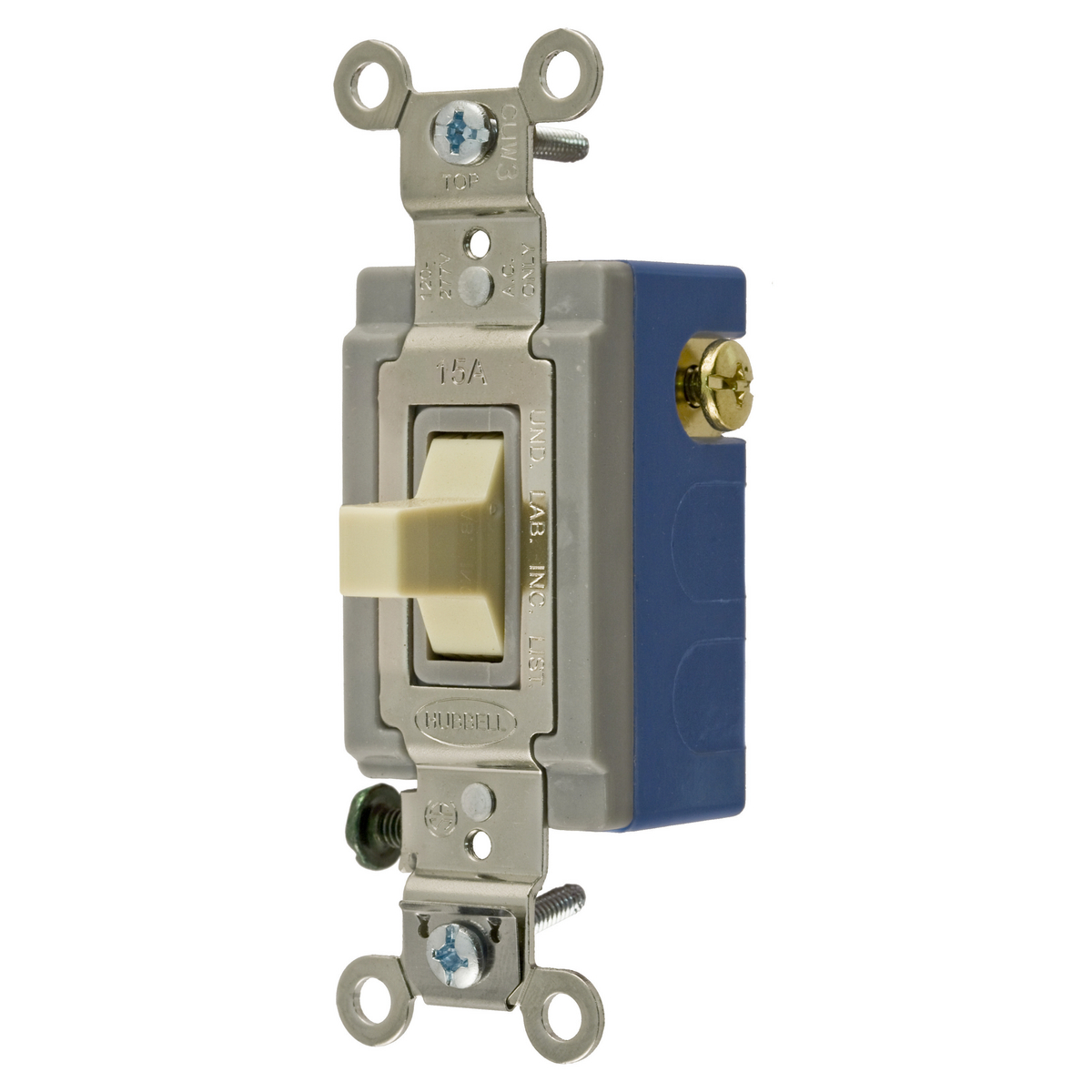 Product image for Hubbell HBL1381I 15 Amp 120/277 VAC SPDT Ivory Toggle Switch
