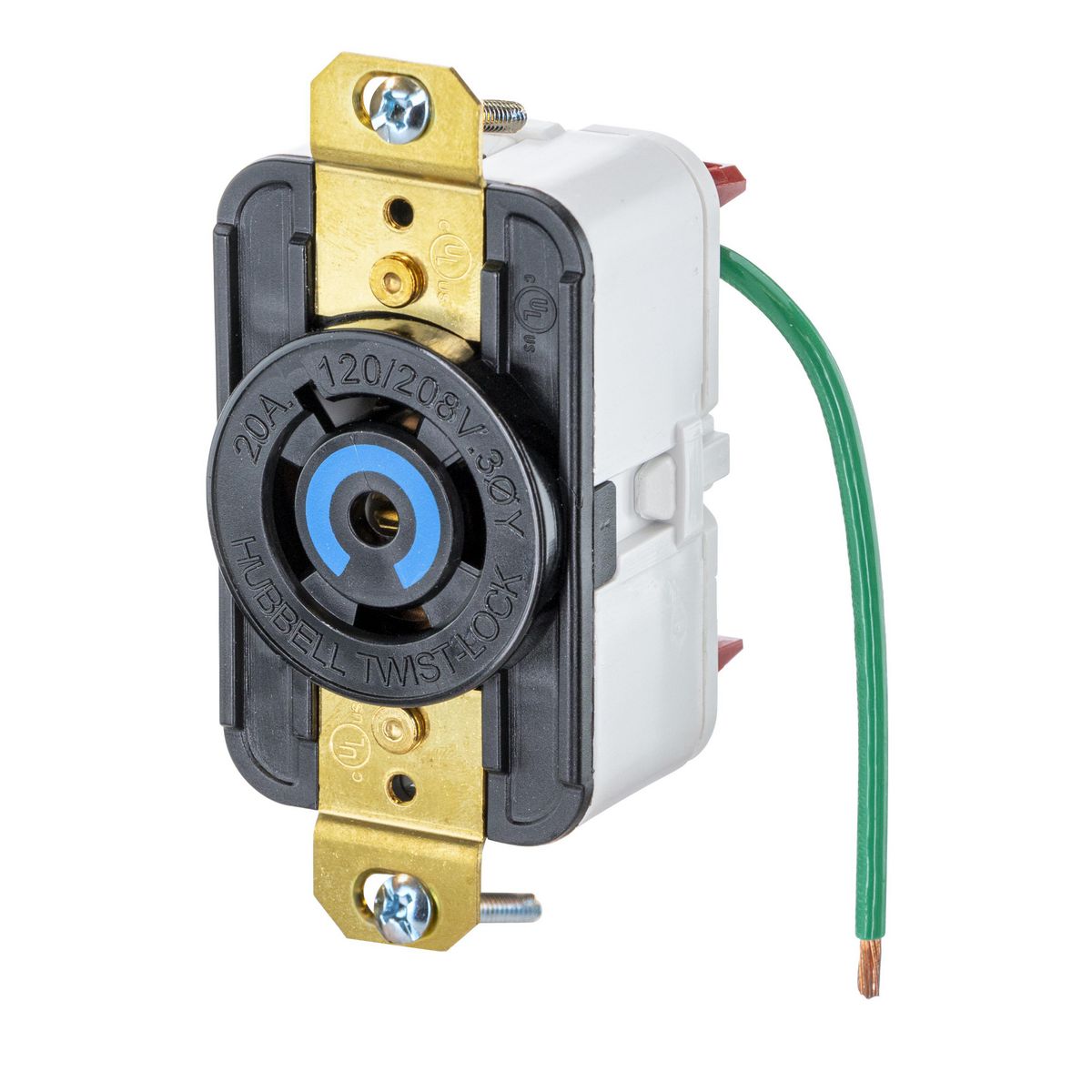 Hbl2510st Twist Lock® Edge Receptacle With Spring Termination 20a