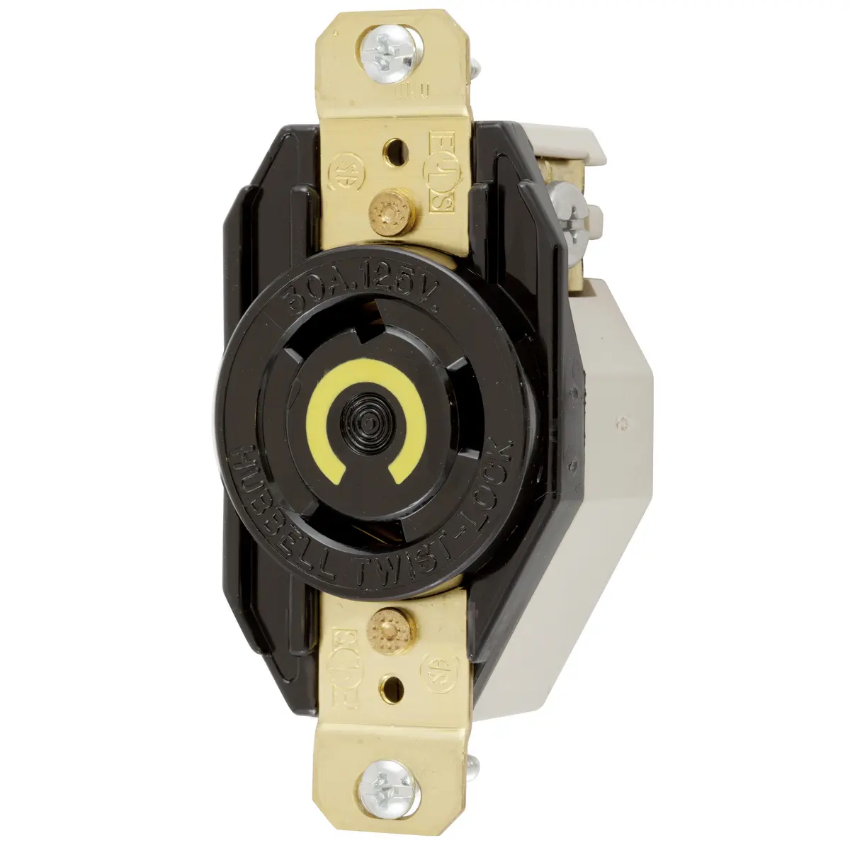 Locking Devices, Twist-Lock®, Industrial, Flush Receptacle, 30A 125V,  2-Pole 3-Wire Grounding, L5-30R, Screw Terminal, Black | HBL2610 | Hubbell  Wiring Device-Kellems