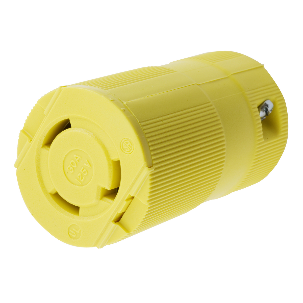 Locking Devices, Twist-Lock®, Valise, Female Connector Body, 30A 125V,  2-Pole 3-Wire Grounding, L5-30R, Screw Terminal, Yellow, HBL2613VY