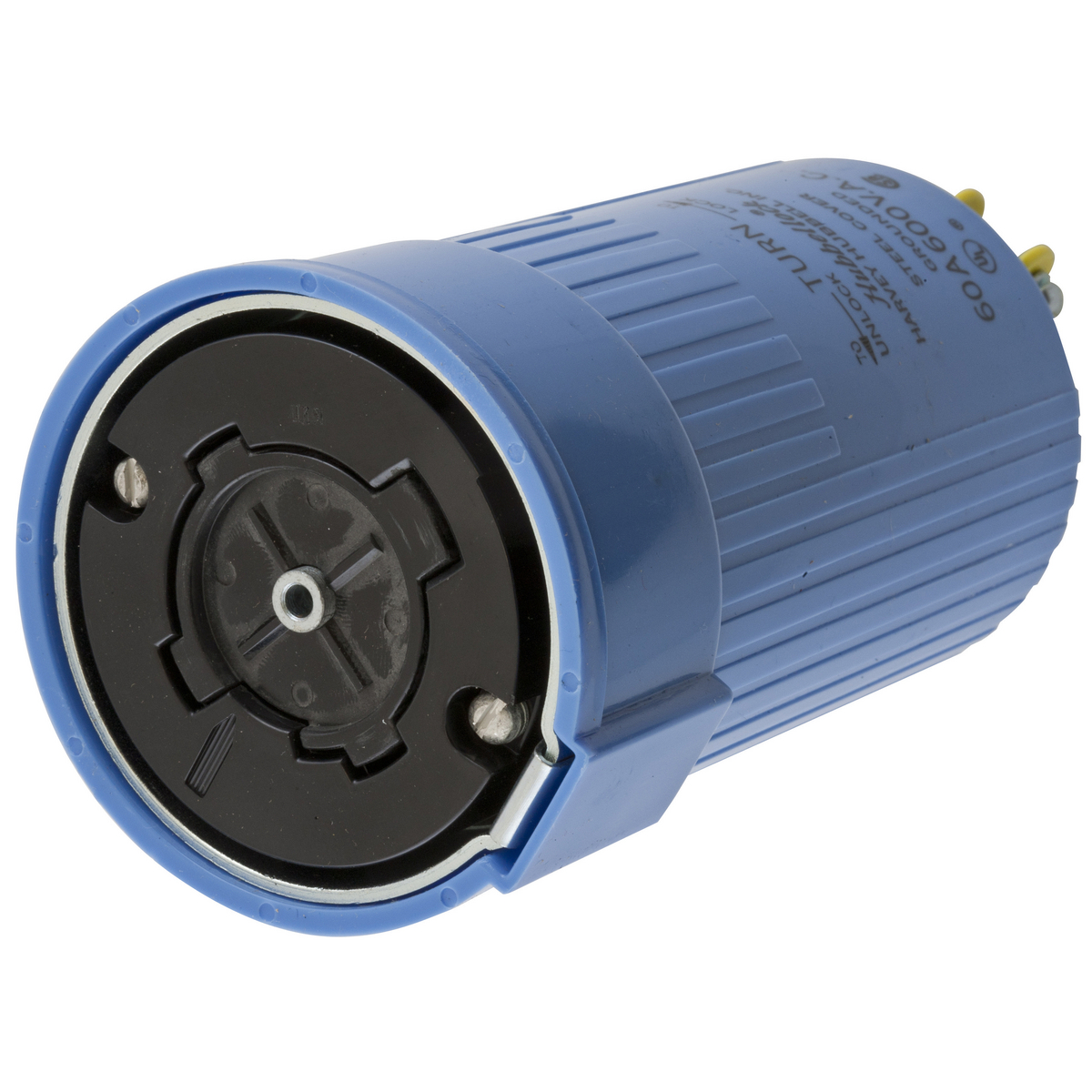 Connector 60A | Terminal, Hubbellock, Locking AC, 600V Grounding, Blue Industrial, Female 5-Wire Devices, NEMA, 4-Pole Body, | HBL26516 Screw Hubbell Non