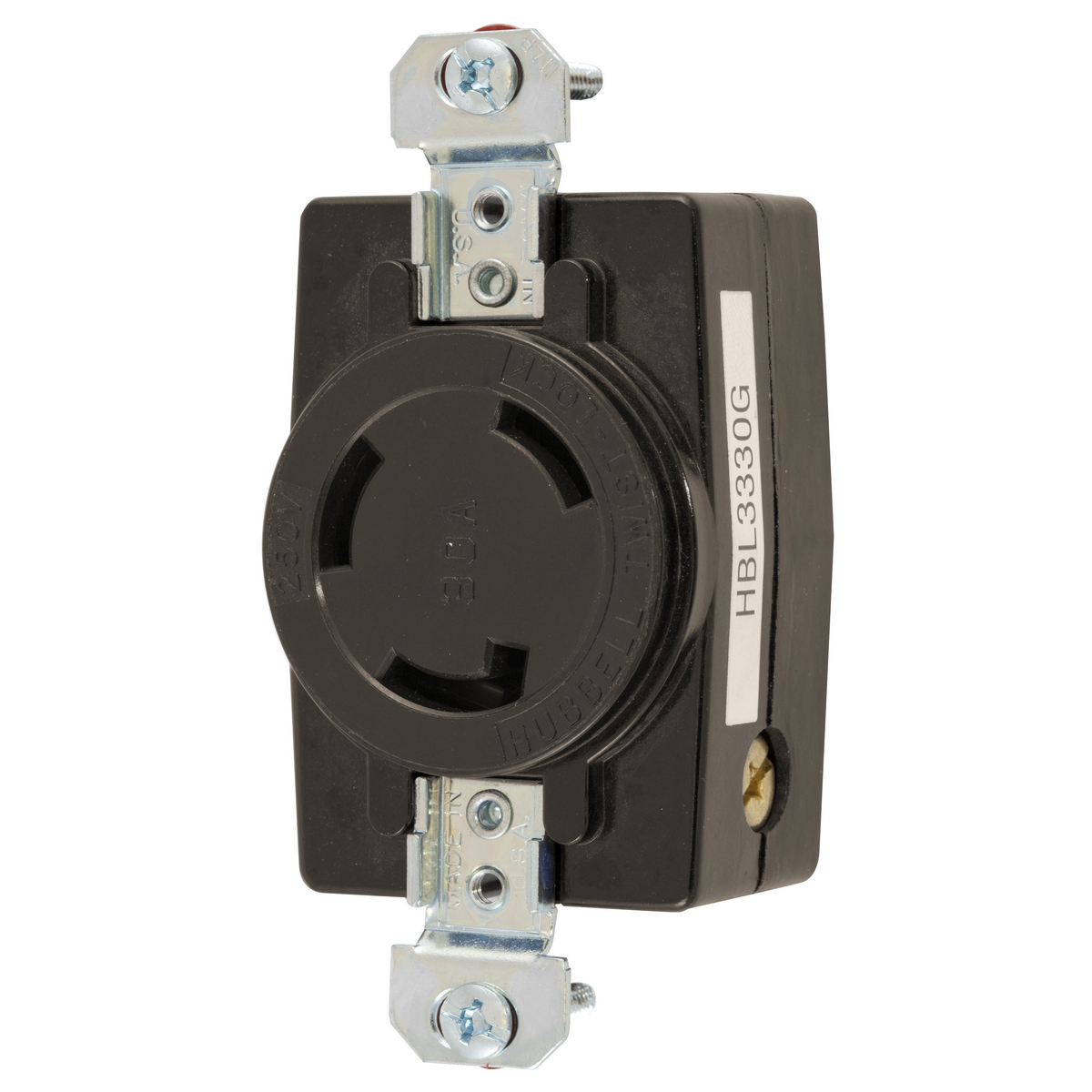 Locking Devices, Twist-Lock®, Industrial, Flush Receptacle, 30A 250V AC ...