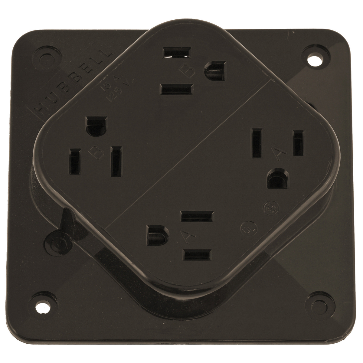 Product image for Hubbell HBL4154-PLEX Receptacle, 15A 125V, 5-15R, BR