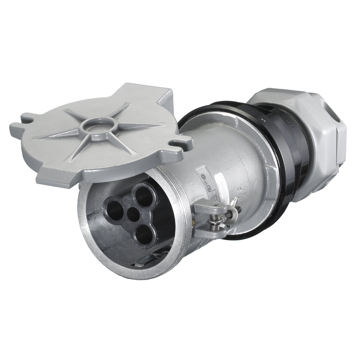 Product image for Hubbell HBL4200CS1W 200 Amp 600 VAC 250 VDC 3-Pole 4-Wire Style I Watertight IEC Pin and Sleeve Connector