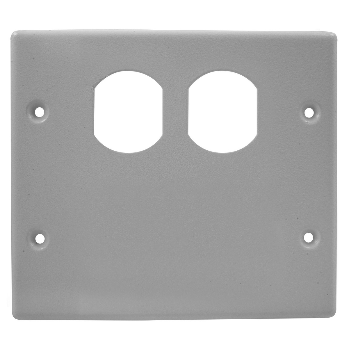 Product image for Hubbell HBL4747BXGY HBL4750 Gray 2-Gang 1 Duplex Receptacle Opening Blank Raceway Cover Plate