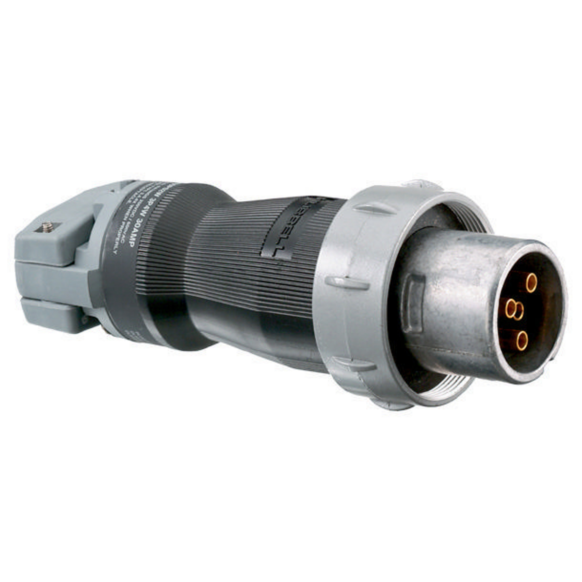 Product image for Hubbell HBL560PS1W 60 Amp 600 VAC/250 VDC 4-Pole 5-Wire Style 1 Pin and Sleeve Plug