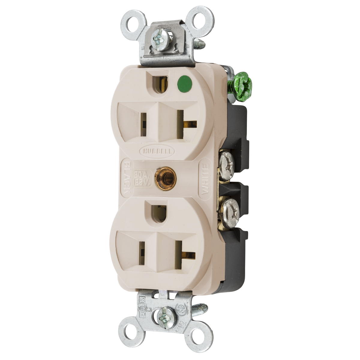 Product image for Hubbell HBL8300HLADUP Receptacle, COM/HG, 20A 125V, 5-20R, LA