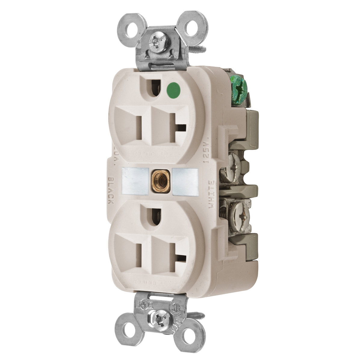 Product image for Hubbell HBL8300LADUP Receptacle, HG, 20A 125V, 5-20R, LA
