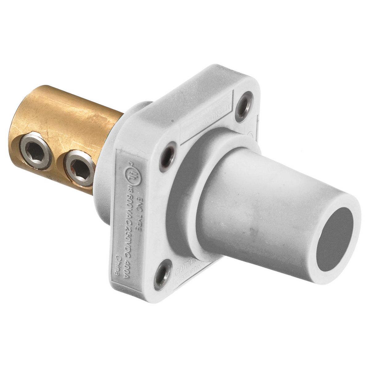 Product image for Hubbell HBLFRW 400 Amp 1-Pole White Double Set Screw FeMale Cam Type Receptacle