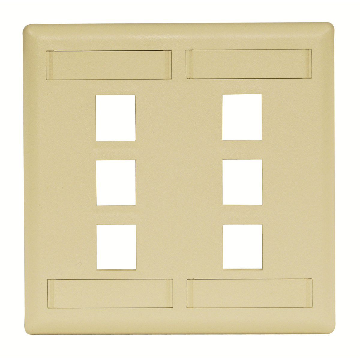 Product image for Hubbell Wiring Devices IFP26EI 2-Gang Ivory 6-Port Face Plate