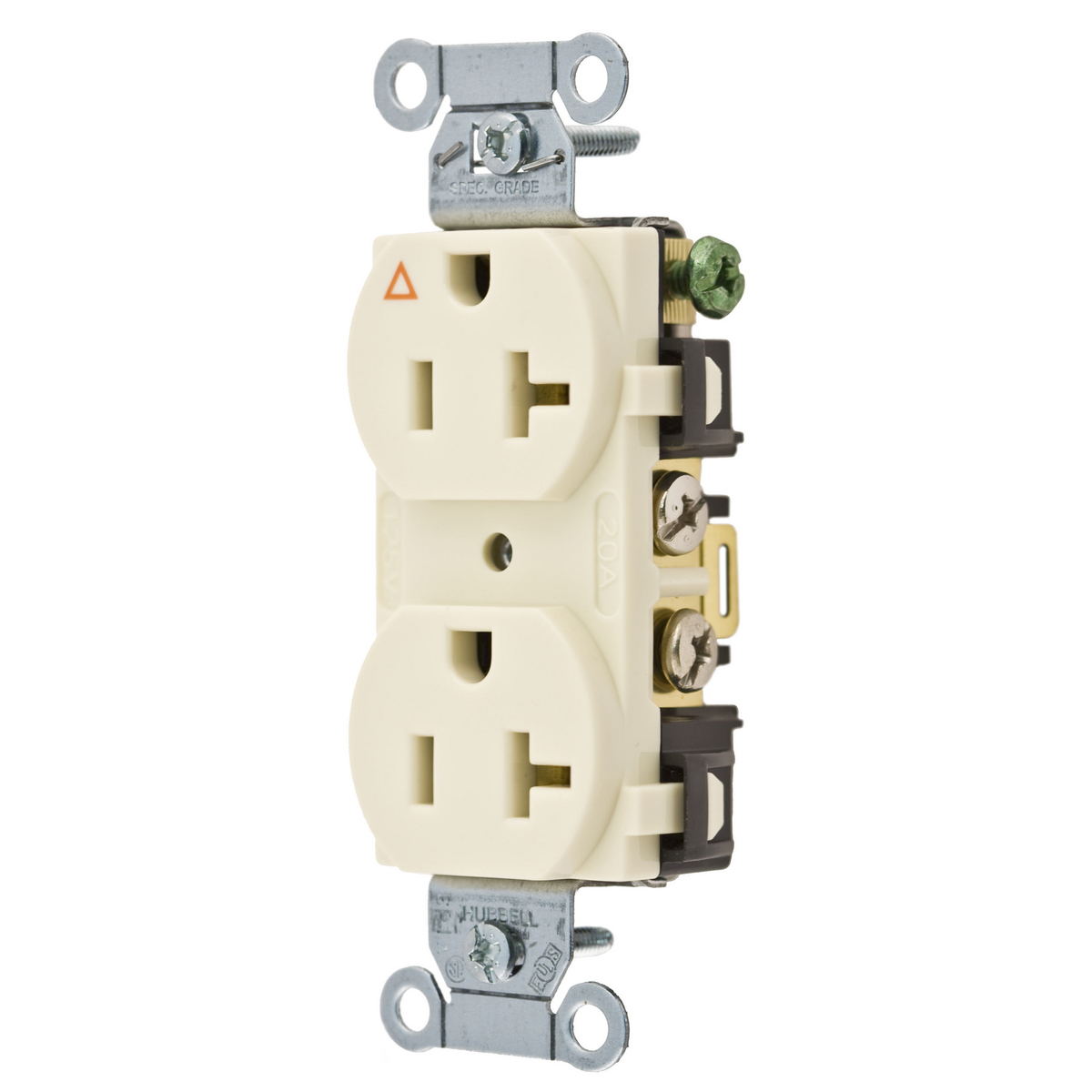 Product image for Hubbell IG5352ALCOMM 20A SIDE & BACK WIRED IG DUP AL