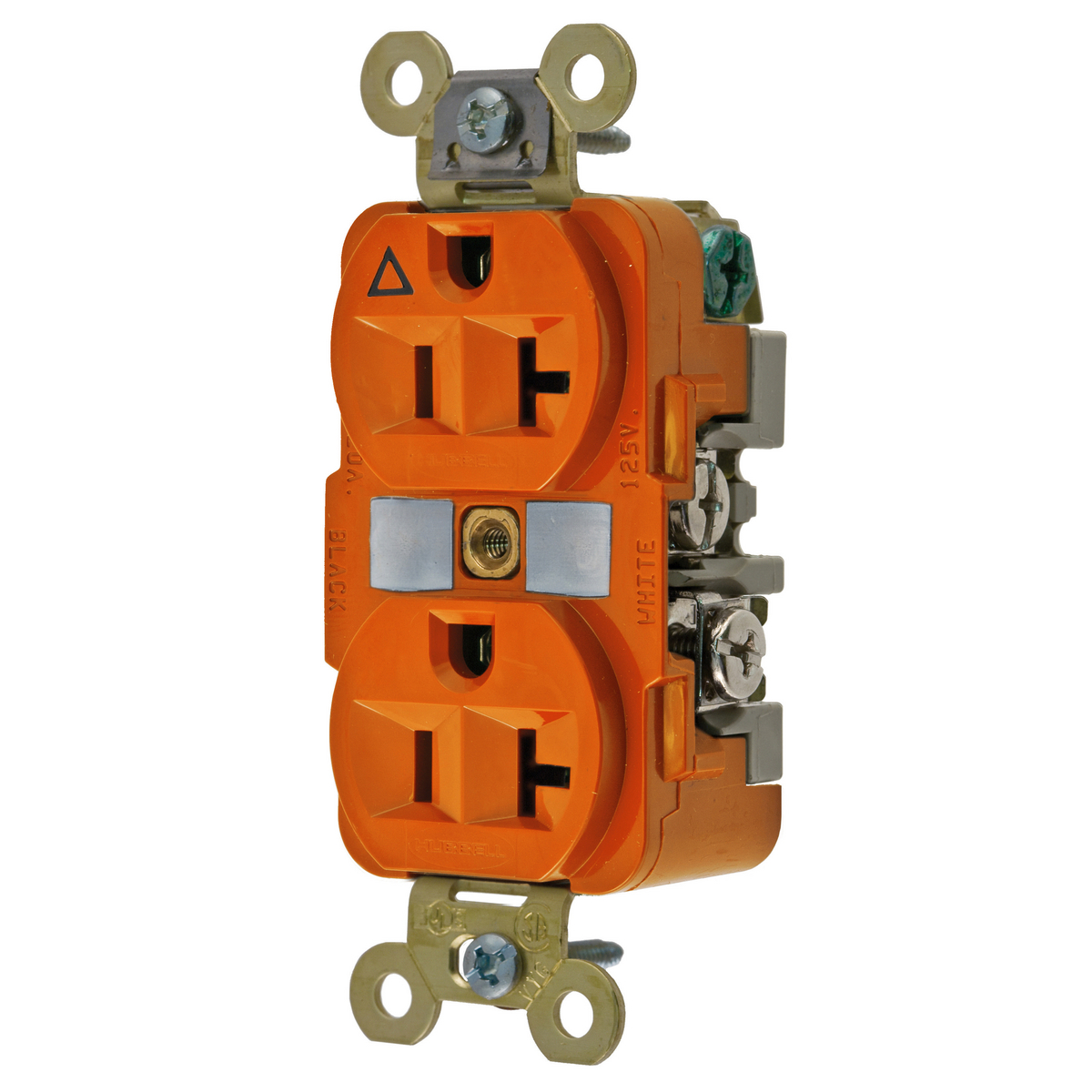 Hubbell IG5362 Duplex Orange Receptacle 20 Amp 125v for sale online 