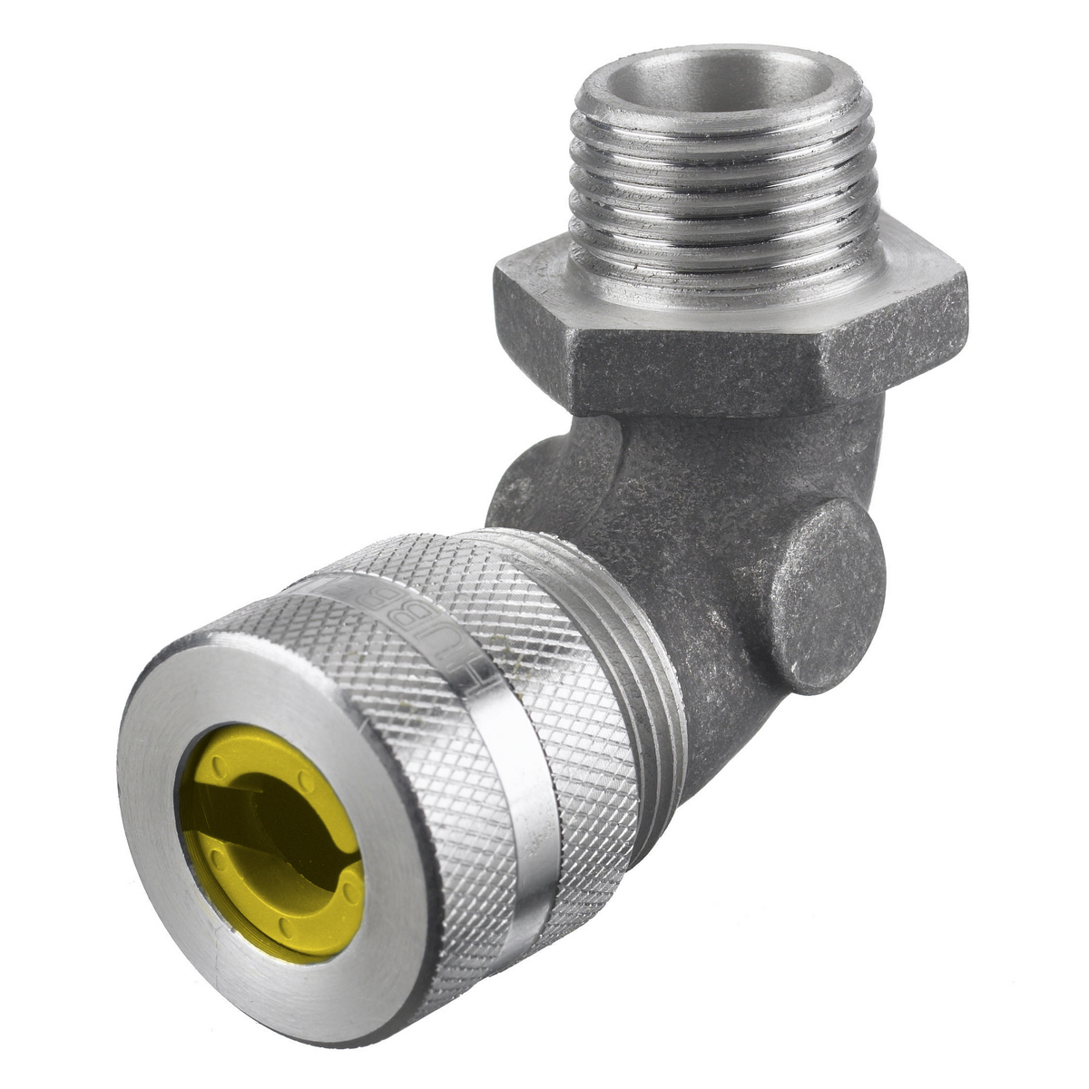 Product image for Hubbell NHC1037 3/4 Inch Male Threaded 0.63 to 0.75 Inch Machined Aluminum 90 Degrees Cord Connector