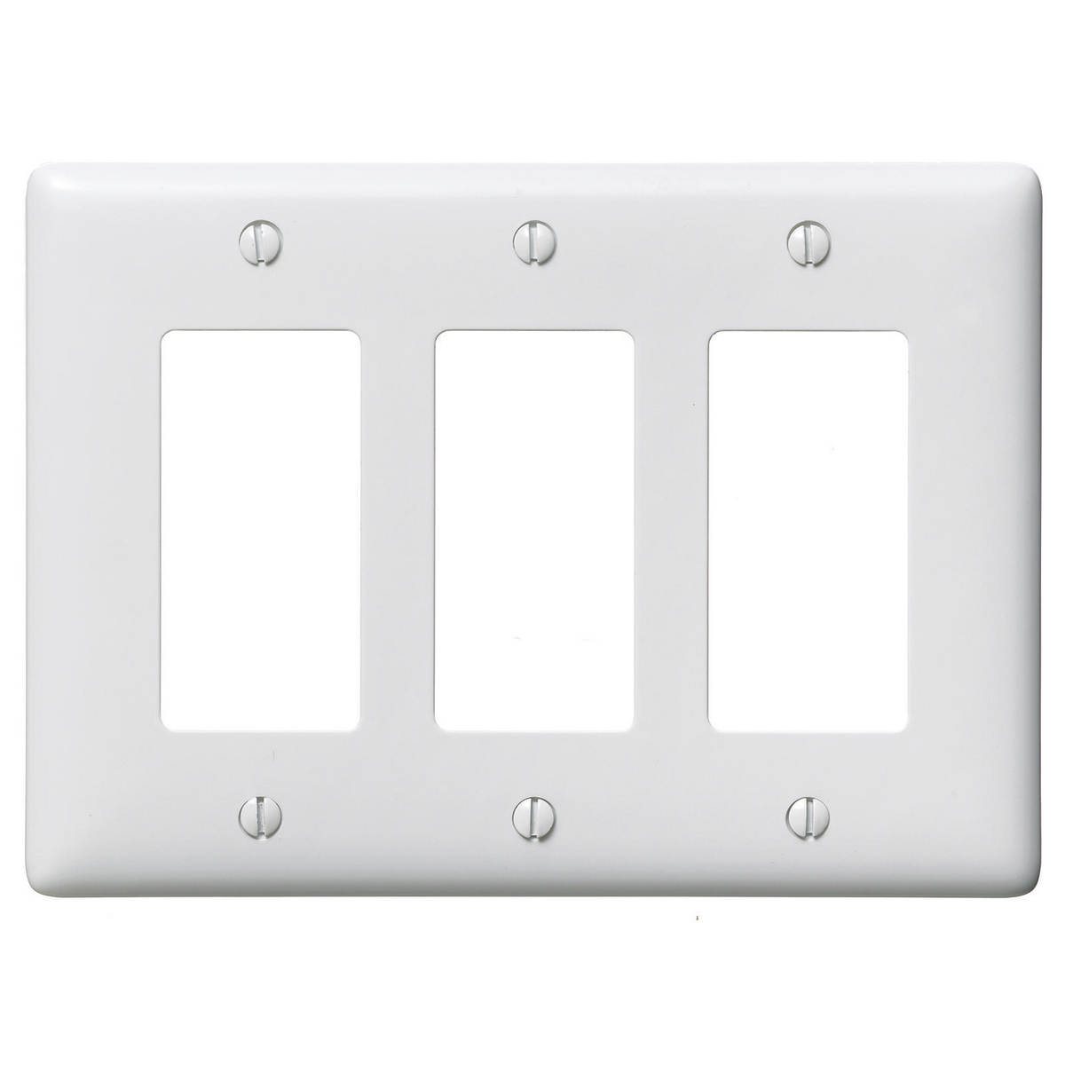 WALLPLATE, 3-G, 3) RECT, WH