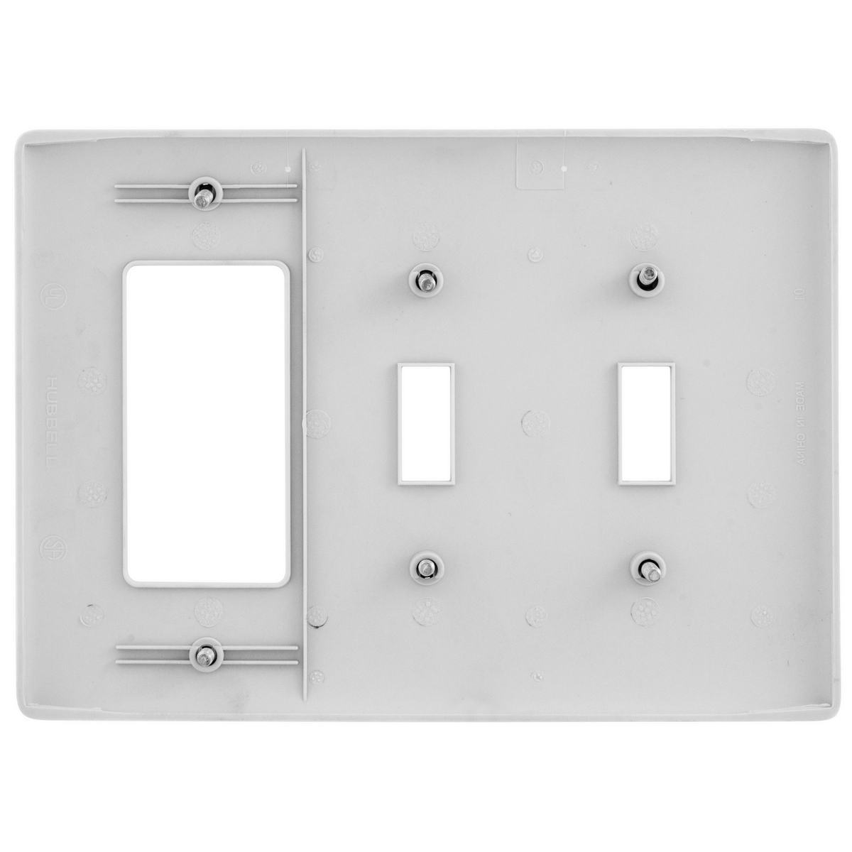 Wallplates and Box Covers, Wallplate, Nylon, MidSized, 3Gang, 2