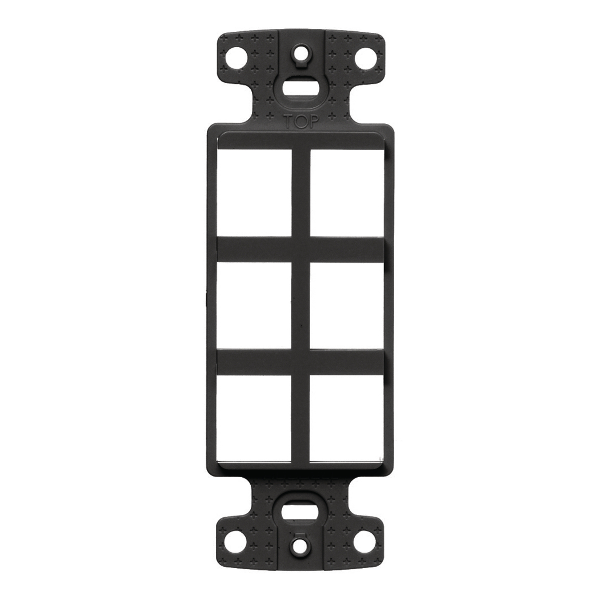 Product image for Hubbell NS616BK PLATE, DECORATOR KEYSTONE FRAME, 6PORT, BK
