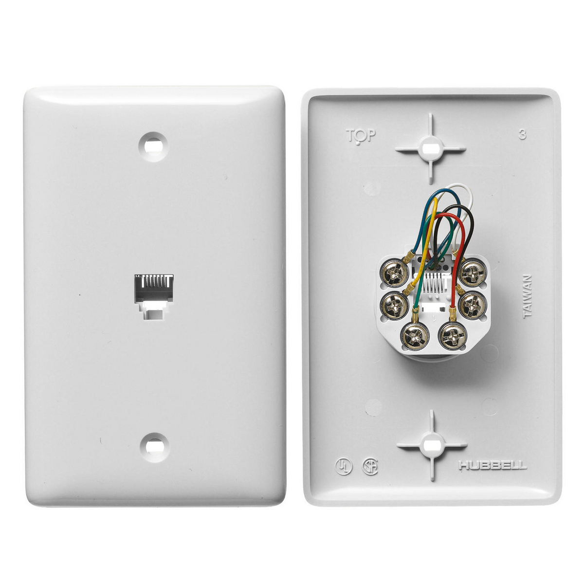 NS732W Datacommunication Molded-In Plate Hubbell Wiring Device-Kellems;Hubbell Premise Wiring