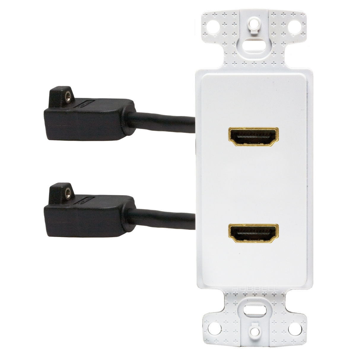 Product image for Hubbell NS802W PLATE, FRAME, DECORATOR, w/2HDMI, FF, WH