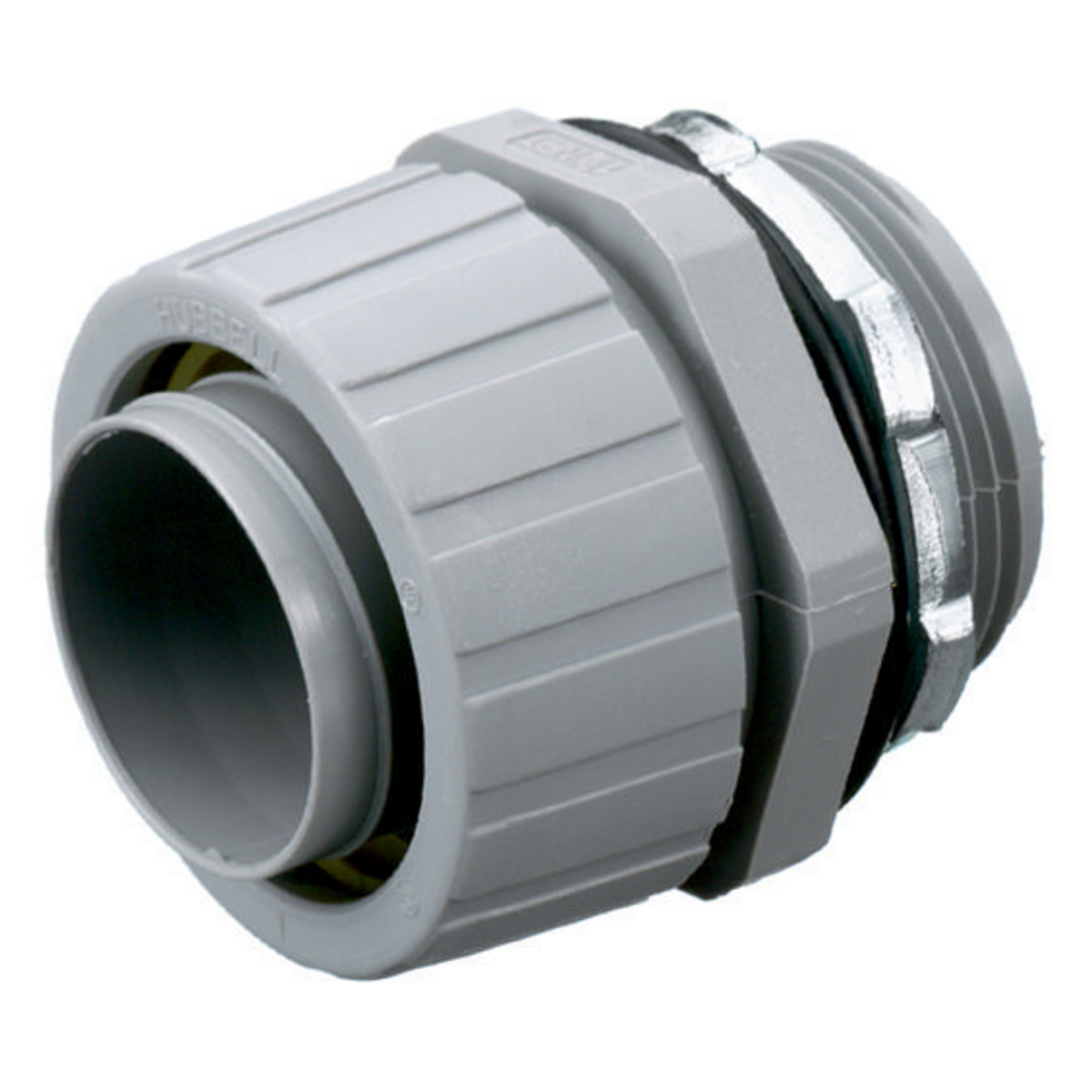 Product image for Hubbell P150NGY 1-1/2 Inch Gray Straight Male Non-Metallic Liquidtight Connector