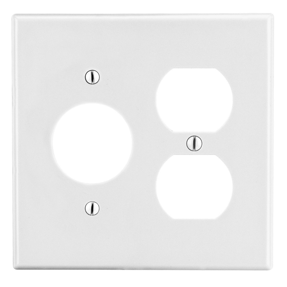 WALLPLATE, 2-G, 1) DUP 1) 1.40" OPNG, WH