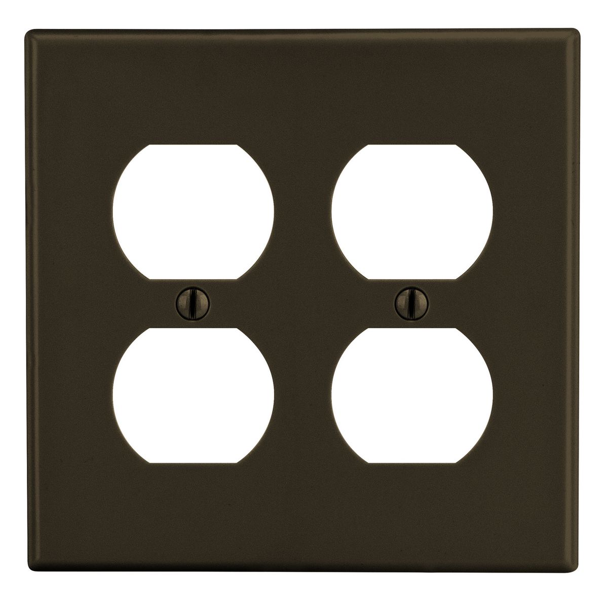 Product image for Hubbell Wiring Devices P82 2-Gang Ivory Nylon Standard 2-Duplex Receptacle Screw Mount Wallplate