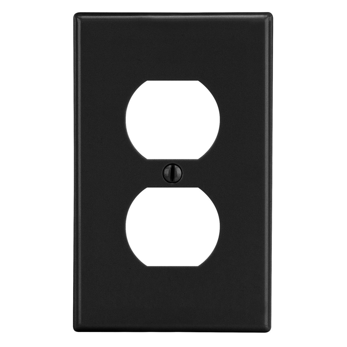 Product image for Hubbell P8BK 1-Gang Duplex Wallplate, Black