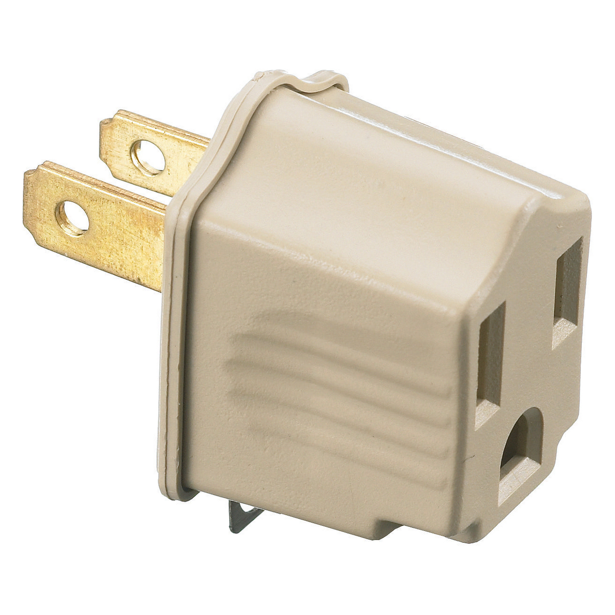 ADAPTER, 15A 2WIRE-15A 3WIRE, 125V WHITE