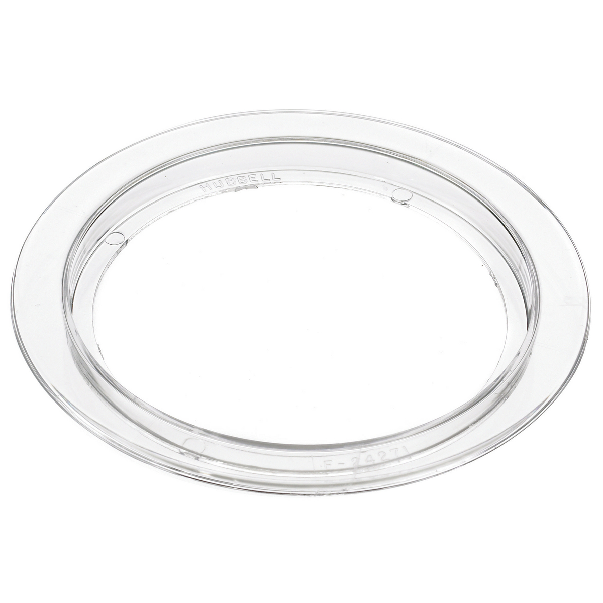 Product image for Hubbell S3079 5.25 Inch Clear Polycarbonate Round Floor Box Carpet Flange