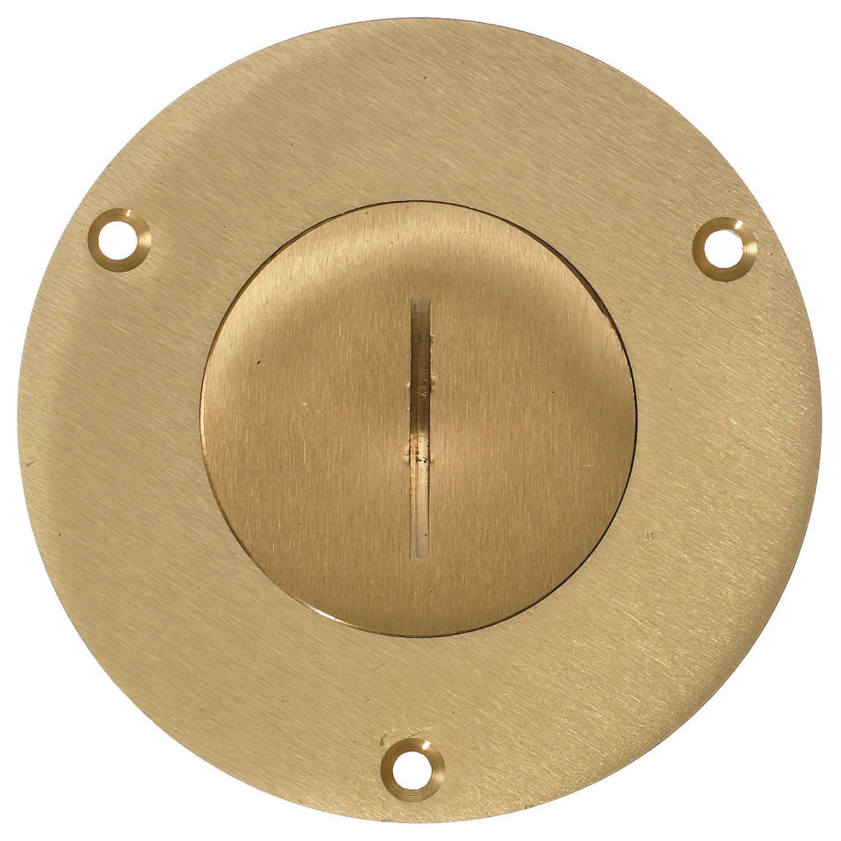 1-Gang Cover, Round, Terrazzo Floors, 2-1/8 Threaded Opening, Brass, S3325
