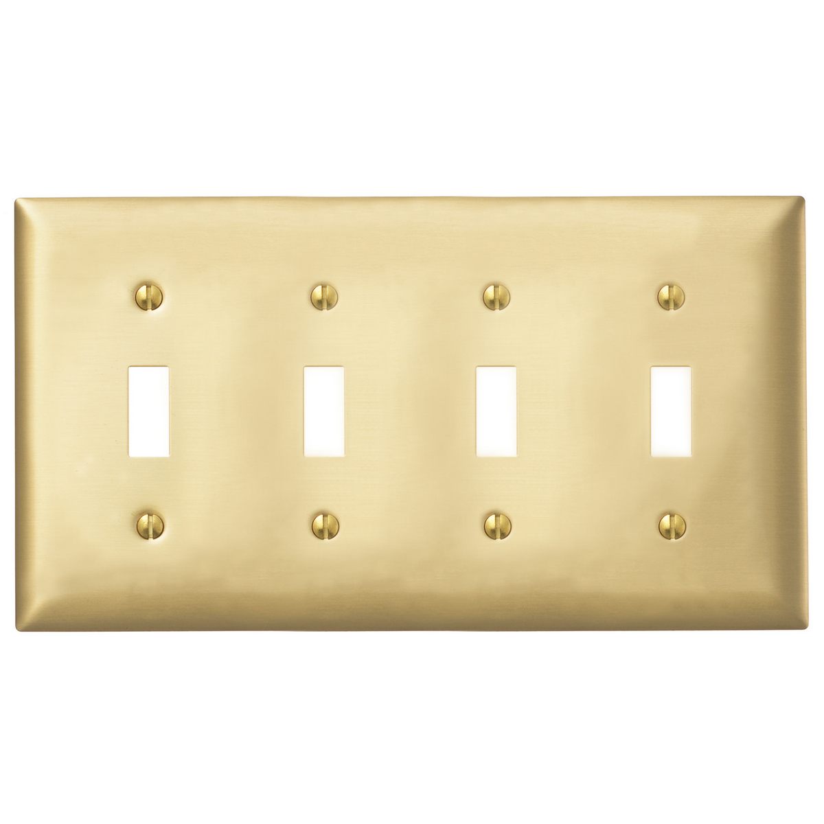 WALLPLATE 4-G, 4) TOG OPENING, BRS