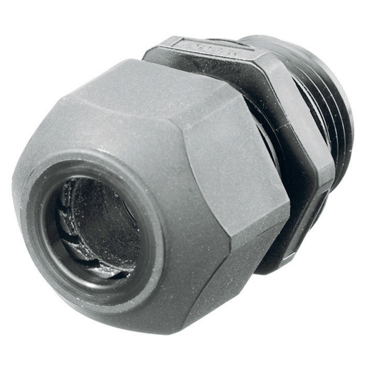 Product image for Hubbell SEC100GA 1 Inch Threaded 0.59 to 1 Inch Gray Non-Metallic Low Profile Cord Connector