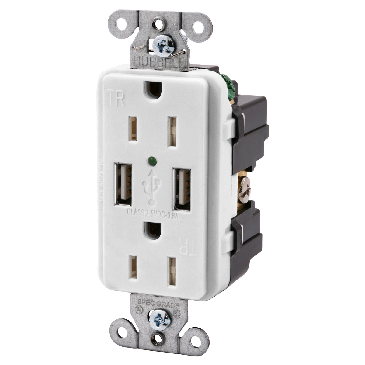 USB15X2W Combination USB Charger and Receptacle Hubbell Wiring Device-Kellems