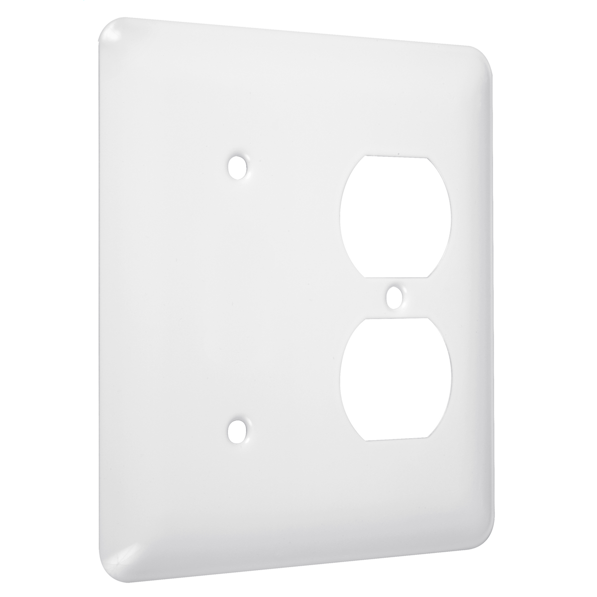 2-Gang Metal Wallplate, Maxi, Duplex/Blank, White Smooth | WRW-DB | Hubbell