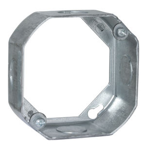 4 in. Octagon Extension Ring, Drawn, 1-1/2 in. Deep, Four 1/2 in. KO's