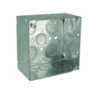 4/" Square Welded Electrical Box 2-1//8 Deep TS Bracket Concentric KO/'s ~Raco 235