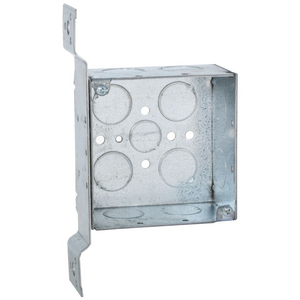 4 in. Square Box, Welded, 2-1/8 in. Deep, One 1/2 and Ten 3/4 in. KO's, FM Bracket