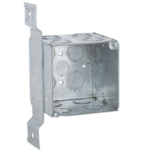 3-3/4 in. Square Box, Large capacity, Welded,  3-1/2 in. Deep,  Fifteen Knockouts, FM Bracket