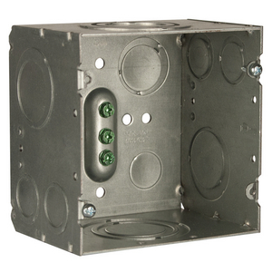 4-11/16 in. Square Box, Large Capacity, Welded, 3-1/4 in. Deep, Twelve Knockouts