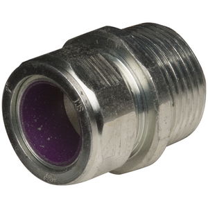 1 in. Color-Coded Straight Strain Relief Cord Connector, Steel, Purple