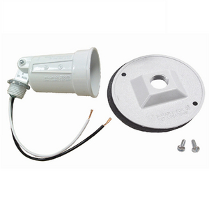 4 in. Round Weatherproof Combination Cover for 75-150W Par 38 Lamps, Includes 1 Lampholder, Gasket, and Hardware, White