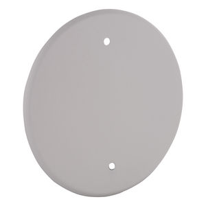 5 in. Round Closure Plate, Blank, Direct Mount to Fixture Box, Off-White